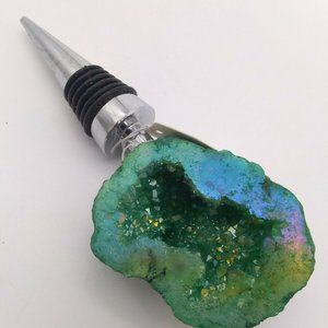 Green Geode Stainless Steel Bottle Stopper
